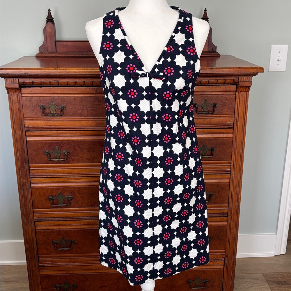 Trina Turk Jungle Island V Neck Sleeveless Shift Dress Size 4 Modern California - Picture 3 of 12
